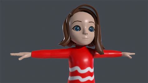 3d Model Cartoon Girl Character 3d Rigged Vr Ar Low Poly Cgtrader