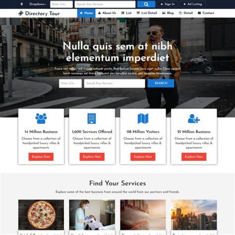 Business Directory Website Template Free Download Printable Templates