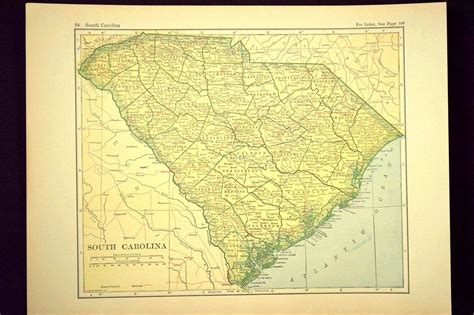 South Carolina Map Of South Carolina Wall Art Decor