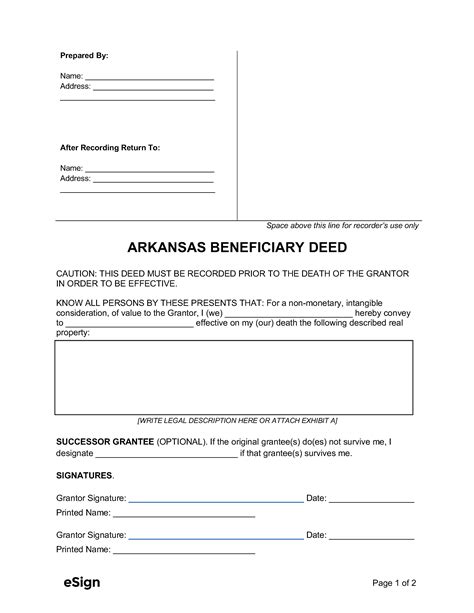 Free Arkansas Beneficiary Deed Form Pdf Word Free Arkansas Beneficiary Deed Form Pdf Word