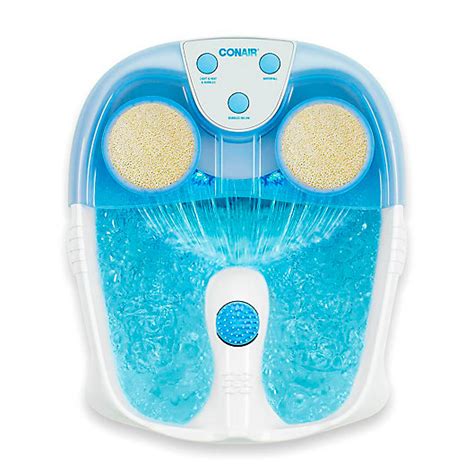 conair® led bubbling waterfall foot bath in white bed bath and beyond