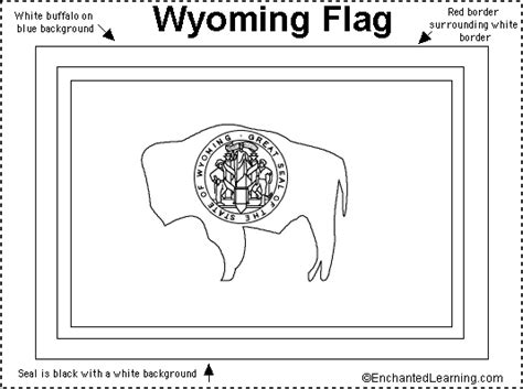 Wyoming State Flag Coloring Page Wyoming Facts Map And State Symbols