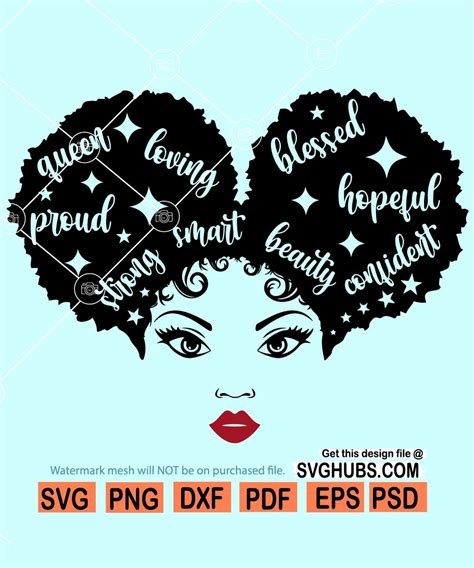 Black Woman Svg Afro Woman Svg Black Queen Svg Afro Puff Svg Images