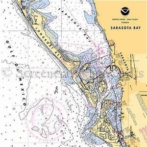 Florida Long Boat Key Sarasota Bay Nautical Chart Decor Nautical