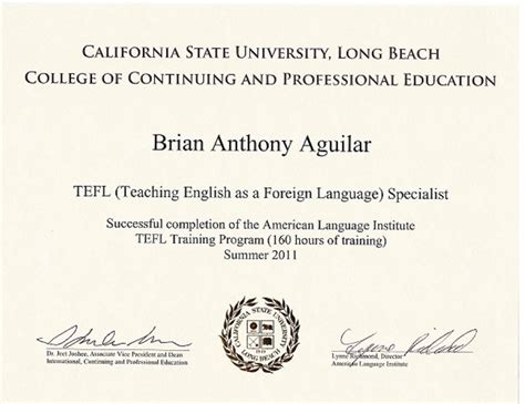 Degree Certificate Online English Teacher