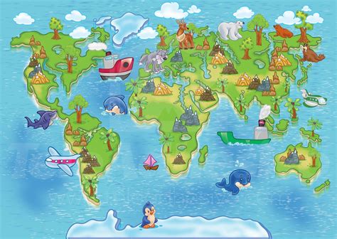 Mapamundi Infantil 3 Kids World Map World Map Art World Map Poster