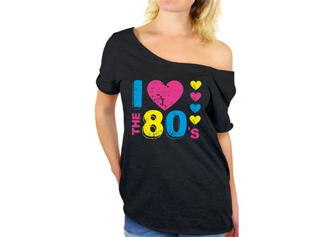80s shirt i love the 80s tshirts off shoulder shirt 80s etsy