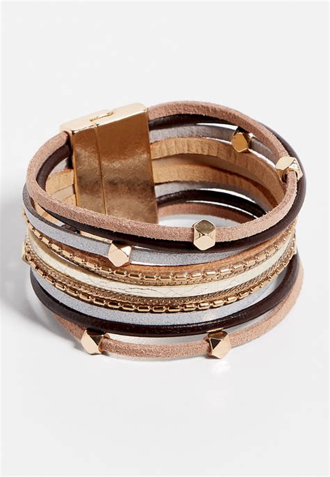 Deal with my maurices.com account. Brown and Gold Multi Row Magnetic Bracelet | maurices