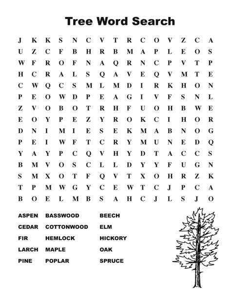 Tree Word Search Middle