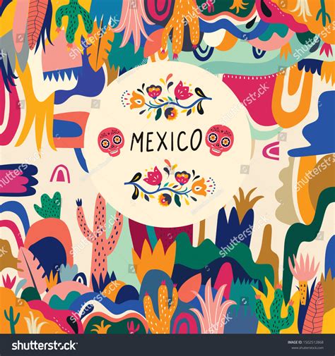 Mexico Vector Illustration Colorful Mexican Design Stock Vector