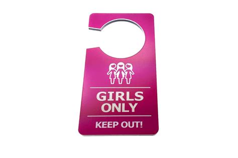 Girls Only Do Not Disturb Pink Room Door Hanger Sign For Home