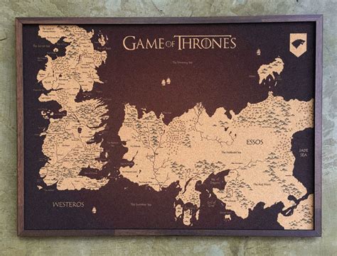 Mapa Westeros Essos En Corcho Game Of Thrones Árbol De Corcho