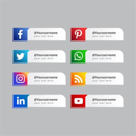 Free Vector Modern Social Media Lower Third Collection