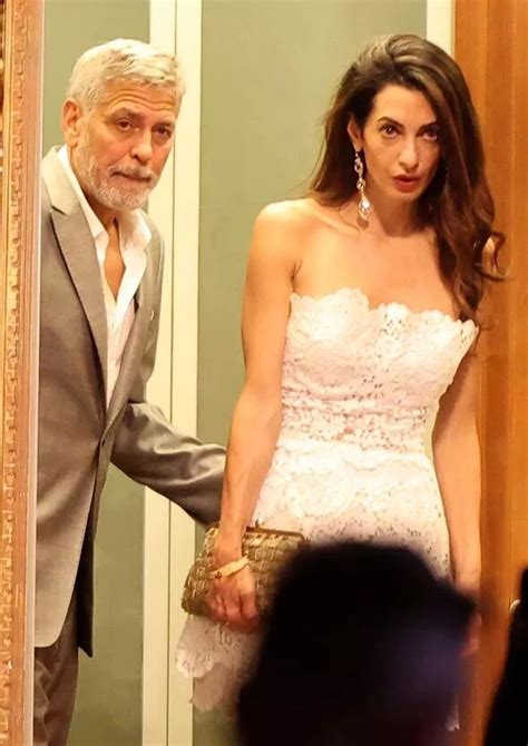 amal and george clooney enjoy romantic date night in lake como 22 07 2022 white strapless