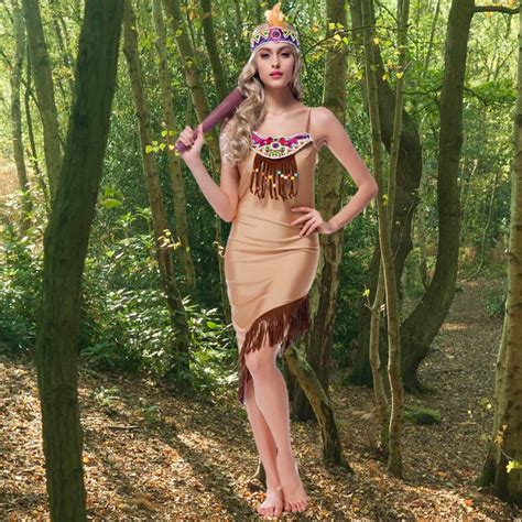 2017 New Sexy Womens Native Indians Princess Of Tribe Role Playing Costume Set Cosplay For