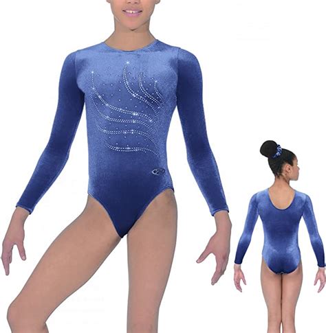 the zone long sleeve round neck tiara gymnastics leotard z102tia navy 28 7 8 years