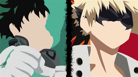 Izuku Midoriya And Katsuki Bakugou From My Hero Academia Wallpaper For