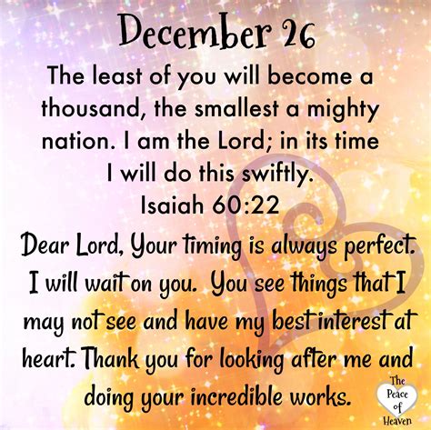 December 26 The Peace Of Heaven