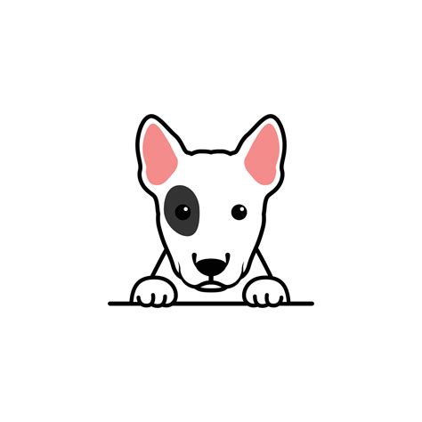 Cute Bull Terrier Puppy Cartoon Vector Illustration 19029404 Vector