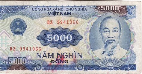 My Banknotes Collection 5000 Dông 1991 1993