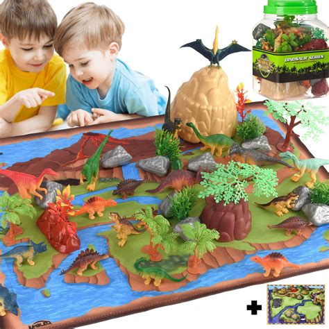 Jumbleo Dinosaur Toys Kids Play Set 51 Piece Playset Of Realistic