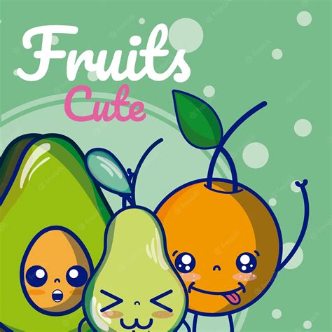 Premium Vector Cute Fruits Cartoons