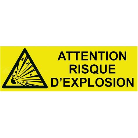 Panneau risque d'explosion - L.300 x H.100 mm