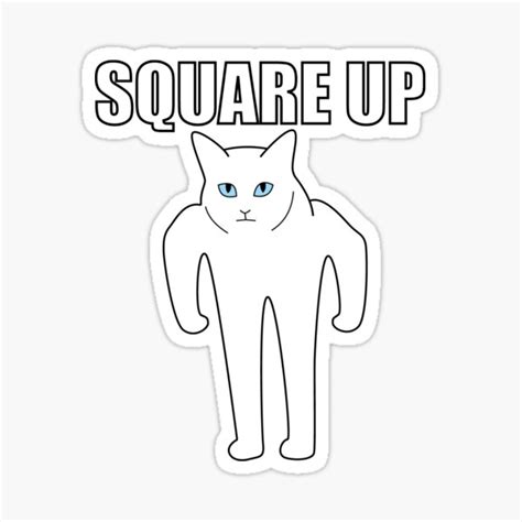 Square Up Half Cat Meme Sticker For Sale By Theredcat Redbubble