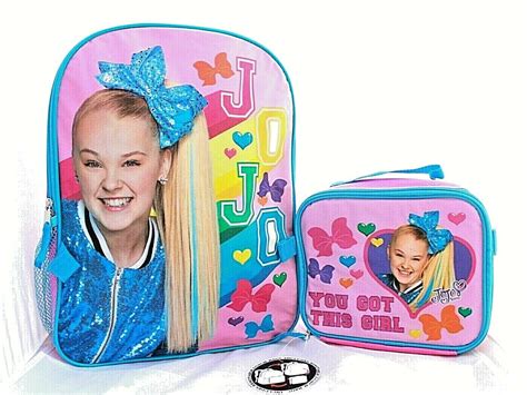 Jojo Siwa Girls School 16 Backpack With Lunch Box Set Book Bag