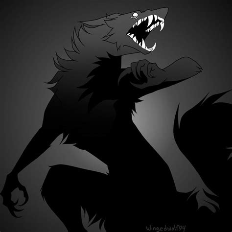 Screaming Shadow Wolf Drawing