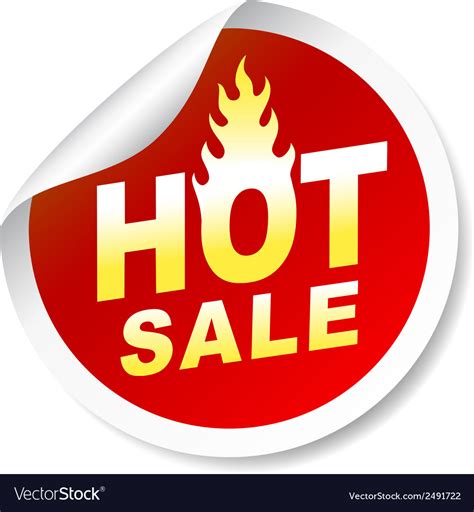 Hot Sale Sticker Badge With Flame Royalty Free Vector Image