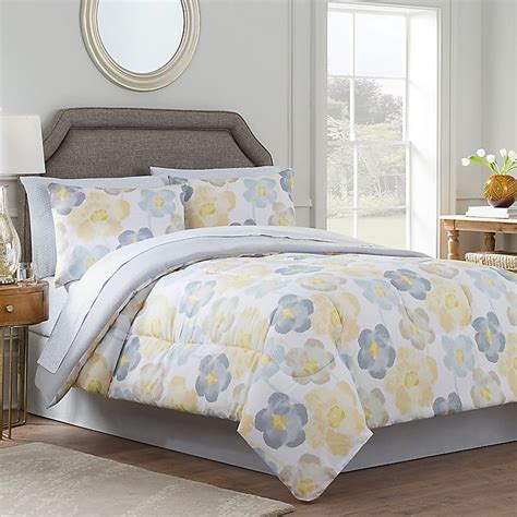 Antonia Reversible Comforter Set In Yellowgrey Bed Bath