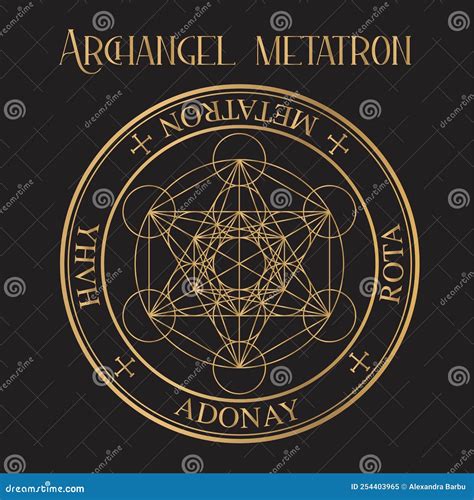 Seal Of Archangel Sandalphon Gold Sigil Vector Illustration