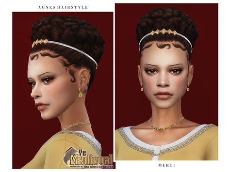 The Sims Resource Ye Medieval Agnes Hairstyle