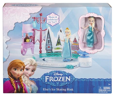 Amazon Com Mattel Disney Frozen Elsa S Ice Skating Rink Playset Toys Games