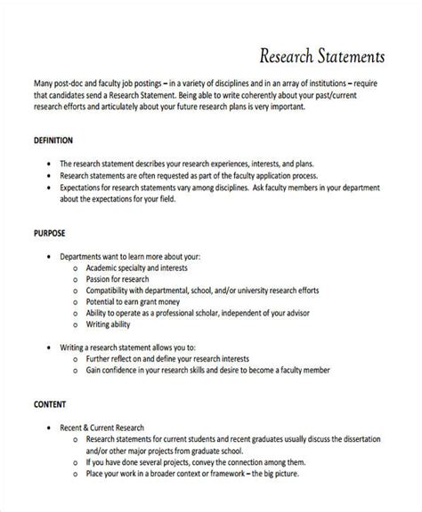 Research Statement 22 Examples Format Pdf Examples