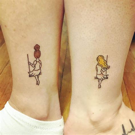 Small Sister Symbol Tattoo Near Ankle Sister Tattoo Designs Small