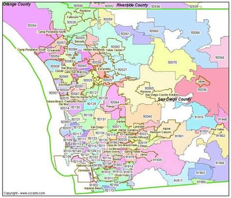 Downtown San Diego Zip Code Map States Of America Map