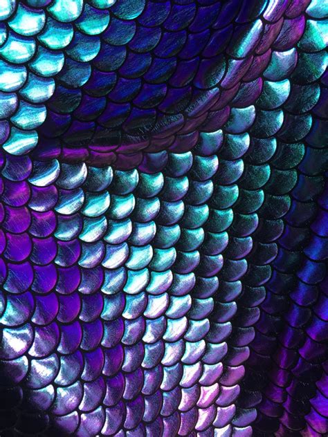4 Way Stretch Iridescent Mermaid Fish Scales Purple Green Gold And