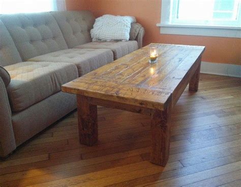Give your living room added warmth with a rustic coffee table. Rustic DIY Coffee Table | DIYIdeaCenter.com