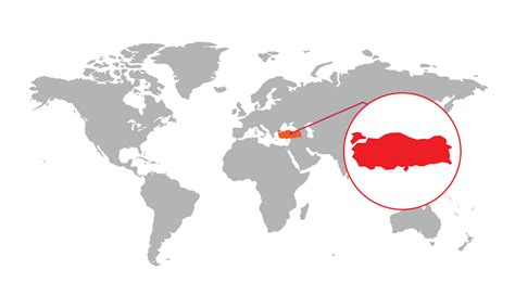 Turkey Map Focus Isolated World Map Isolated On White Background