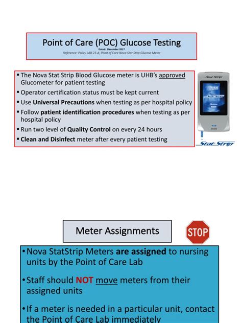 Point Of Care Poc Glucose Testing Clean And Disinfect Meter After