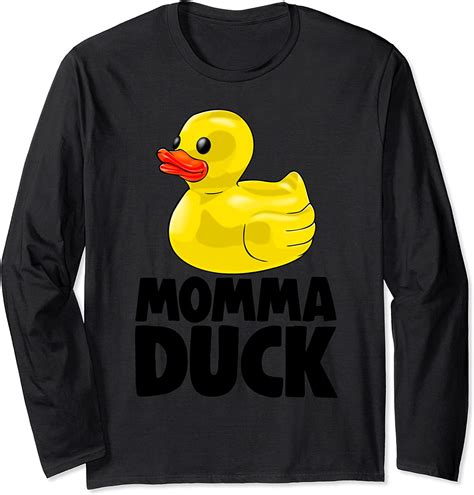 Funny Mommy Duck Tee Shirts Women Duck Lovers Long Sleeve T Shirt