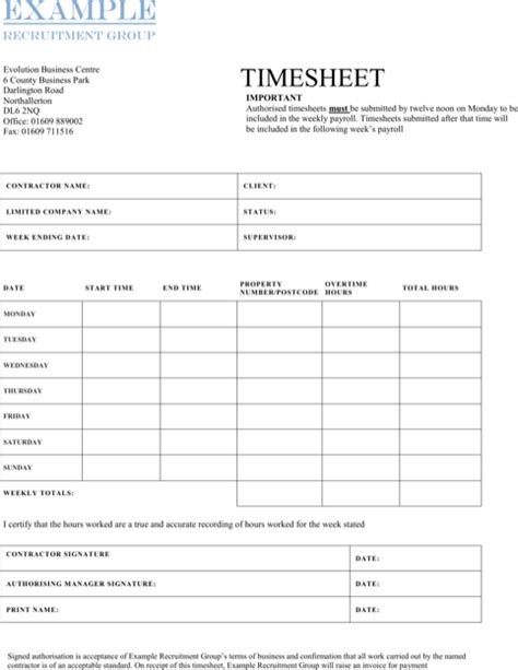 Download Contractor Timesheet Templates For Free Formtemplate