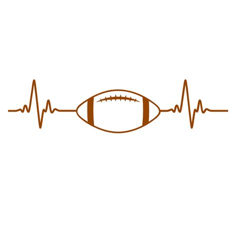 Football Ball Heartbeat Wave Sport Free Svg File Svg Heart