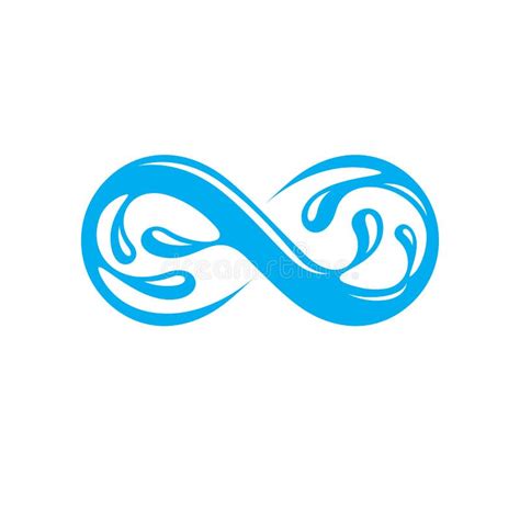 Freshwater Conceptual Blue Vector Emblem Infinity Symbol Water Stock