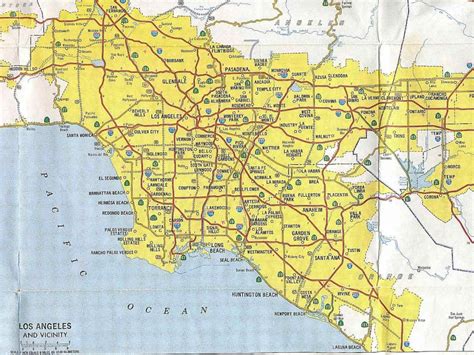 Los Angeles Freeways Map Of Southern California Freeway System