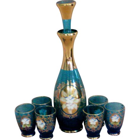 Check spelling or type a new query. Bohemian Blue Glass Decanter Set with 6 Cordials | Glass ...