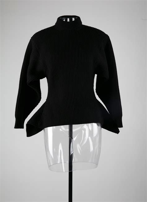 Pull Col Montant En Maille Côtelée En Noir Femme AlaÏa Fr