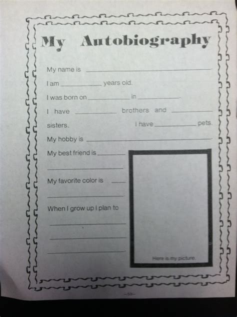 Pin By Jefferson School On 3rd Grade Student Writing Autobiography